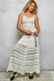 POL Boho Crochet Knit Maxi Skirt