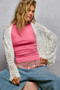 POL Openwork Lightweight Open Front Cardigan with Scalloped Edge