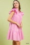Umgee Flutter Sleeve Tiered Dress