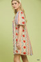 Umgee Mixed Print Puff Sleeve Mini Dress