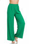 Zenana Woven Airflow Elastic Waistband Pants