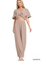 Zenana Woven Airflow Twisted Top & Wide Leg Pants Set