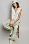 POL Embroidered Floral V-Neck Button Down Crochet Vest