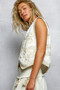 POL Embroidered Floral V-Neck Button Down Crochet Vest