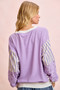 BiBi Mix and Match Sweatshirt with Floral Sleeve Striped