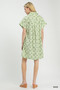 Umgee Printed Button Front Shirt Dress
