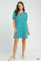 Umgee Color Block Zip Front Shift Dress