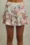 SO ME Floral Print Fit and Flare Mini Skirt