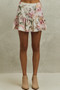 SO ME Floral Print Fit and Flare Mini Skirt