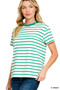 Zenana Striped Round Neck Short Sleeve T-Shirt
