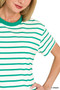 Zenana Striped Round Neck Short Sleeve T-Shirt