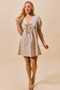 SO ME Floral Print Lace Trim Short Sleeves Mini Dress