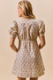 SO ME Floral Print Lace Trim Short Sleeves Mini Dress
