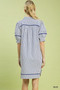Umgee Stripe Collared Shift Dress