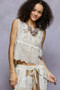 POL Sleeveless Flowy Fit Crochet Top with Scalloped Border Accents
