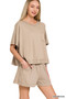 Zenana Exposed Seam Boxy Top & Shorts Set