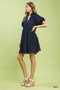Umgee Textured Tiered Ruffle Collar Mini Dress