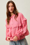 SO ME Variegated Stripe Reversible Flowy Boho Blouse