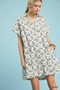 Umgee Printed Button Front Shirt Dress
