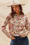 SO ME Floral Print Button Front Sweater Cardigan