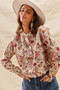 SO ME Floral Print Button Front Sweater Cardigan
