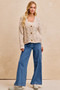 BiBi Wavy Side Edge Detail Lined Wide Leg Jeans