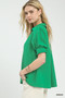Umgee Seersucker Puff Sleeve Blouse