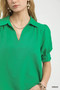 Umgee Seersucker Puff Sleeve Blouse