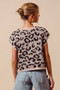 SO ME Big Metal Button Front Leopard Sweater Vest Top