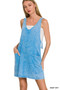 Zenana Acid Washed Overall Knit Mini Dress