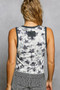 POL Floral Round Neck Cropped Ribbed Tank