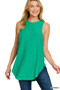 Zenana Curved Hem Slub Tunic Tank