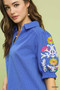 Umgee Seersucker Embroidered Sleeve Blouse