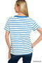 Zenana Striped V-Neck Short Sleeve T-Shirt