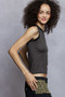 POL Round Neck Cropped Tank with Lace Trim