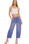 Zenana High Rise Barrel-Leg Cropped Jeans