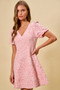 SO ME Floral Jacquard Fit And Flare Daily Mini Dress