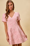 SO ME Floral Jacquard Fit And Flare Daily Mini Dress