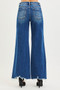 RISEN High Rise Wide Leg Jeans with Distressed Hem