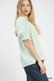 Umgee Textured Ruffle Sleeve V-Neck Top