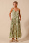 SO ME Damask Floral Summer Maxi Flowy Dress With Open Back