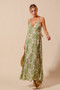 SO ME Damask Floral Summer Maxi Flowy Dress With Open Back
