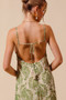 SO ME Damask Floral Summer Maxi Flowy Dress With Open Back