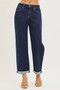 RISEN Slouchy Cropped  Boyfriend Jeans With Cuffed Hem