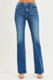 RISEN High Rise  Bootcut Jeans With Distressed Details
