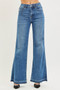 RISEN High Rise Wide Leg Jeans With Released Hem