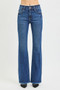 RISEN Full Size Mid Rise Bootcut Frayed Waistband Hem Detail Jeans Plus Size
