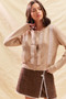 SO ME Front Lace Trim Button Cardigan Sweater
