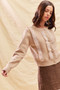SO ME Front Lace Trim Button Cardigan Sweater