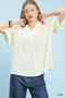 Umgee Seersucker Puff Sleeve Blouse